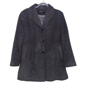 Ellen Tracy size 4 wool blend pea coat gray old money preppy winter small